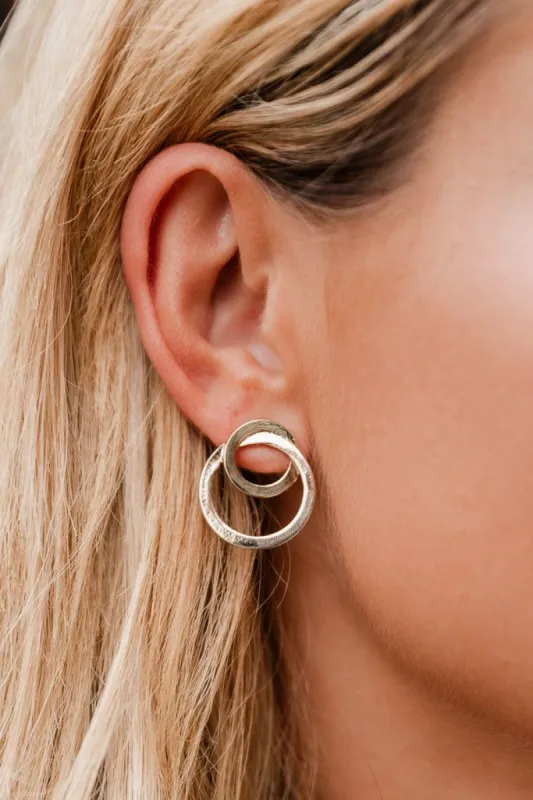 Starting Over Again Gold Double Circle Studs FINAL SALE sold by Pink Lily