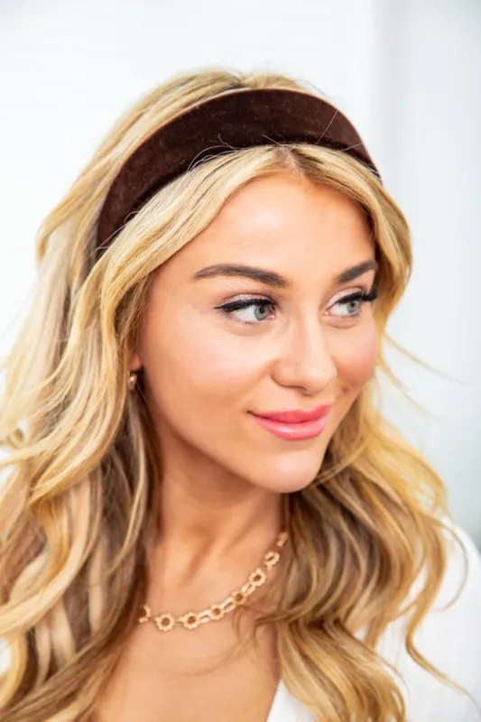 All In My Head Brown Velvet Headband sold by Pink Lily