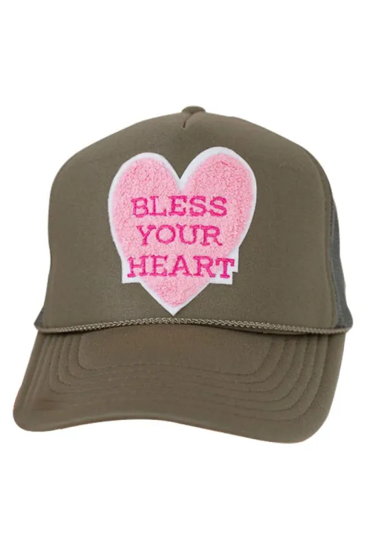 Bless Your Heart Patch Olive Trucker Hat FINAL SALE made by Pink Lily