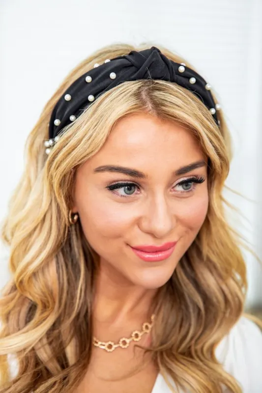 Here And There Black Pearl Headband FINAL SALE sold by Pink Lily