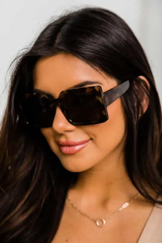 Gotta Go Rectangle Tort Sunglasses made by Pink Lily