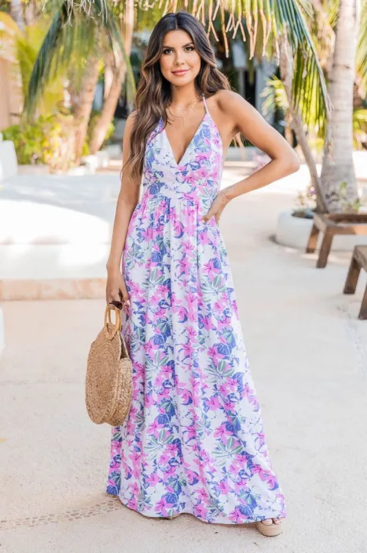 Believe in Destiny Multi Floral Maxi Dress FINAL SALE sold by Pink Lily