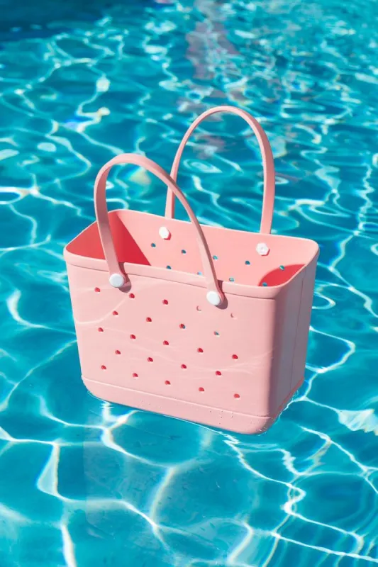 Light Pink Rubber Beach Tote Bag sold by Pink Lily