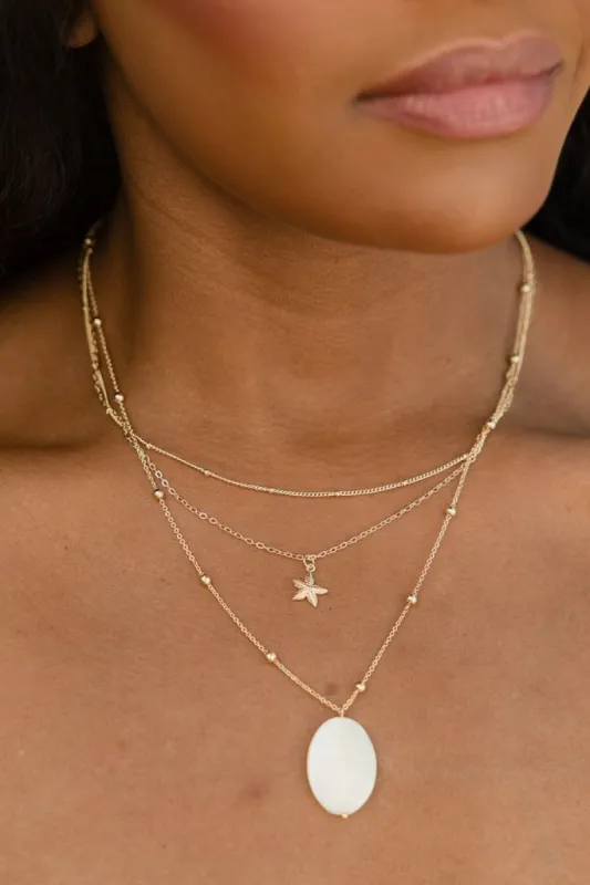Mother of Pearl Pendant Necklace SALE sold by Pink Lily