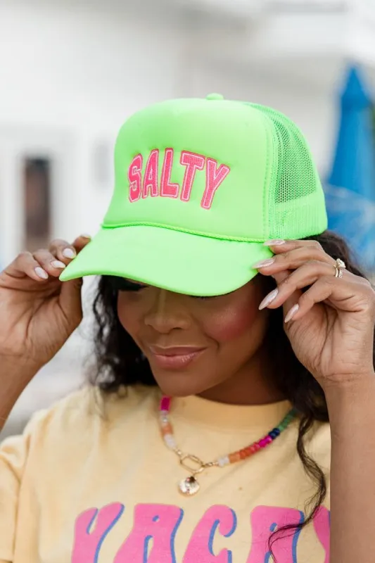 Salty Lime Green Trucker Hat sold by Pink Lily