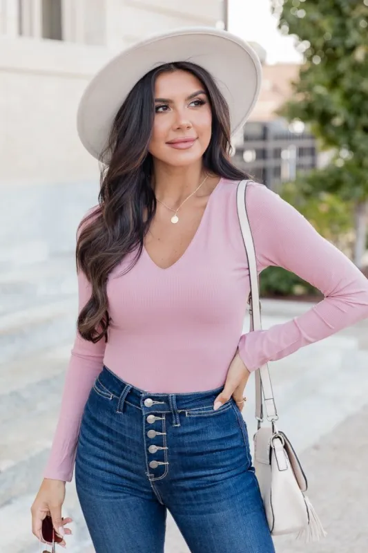 Genuine Soul Mauve Bodysuit FINAL SALE sold by Pink Lily