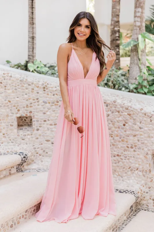 It All Begins With Love Pink Maxi Dress FINAL SALE sold by Pink Lily