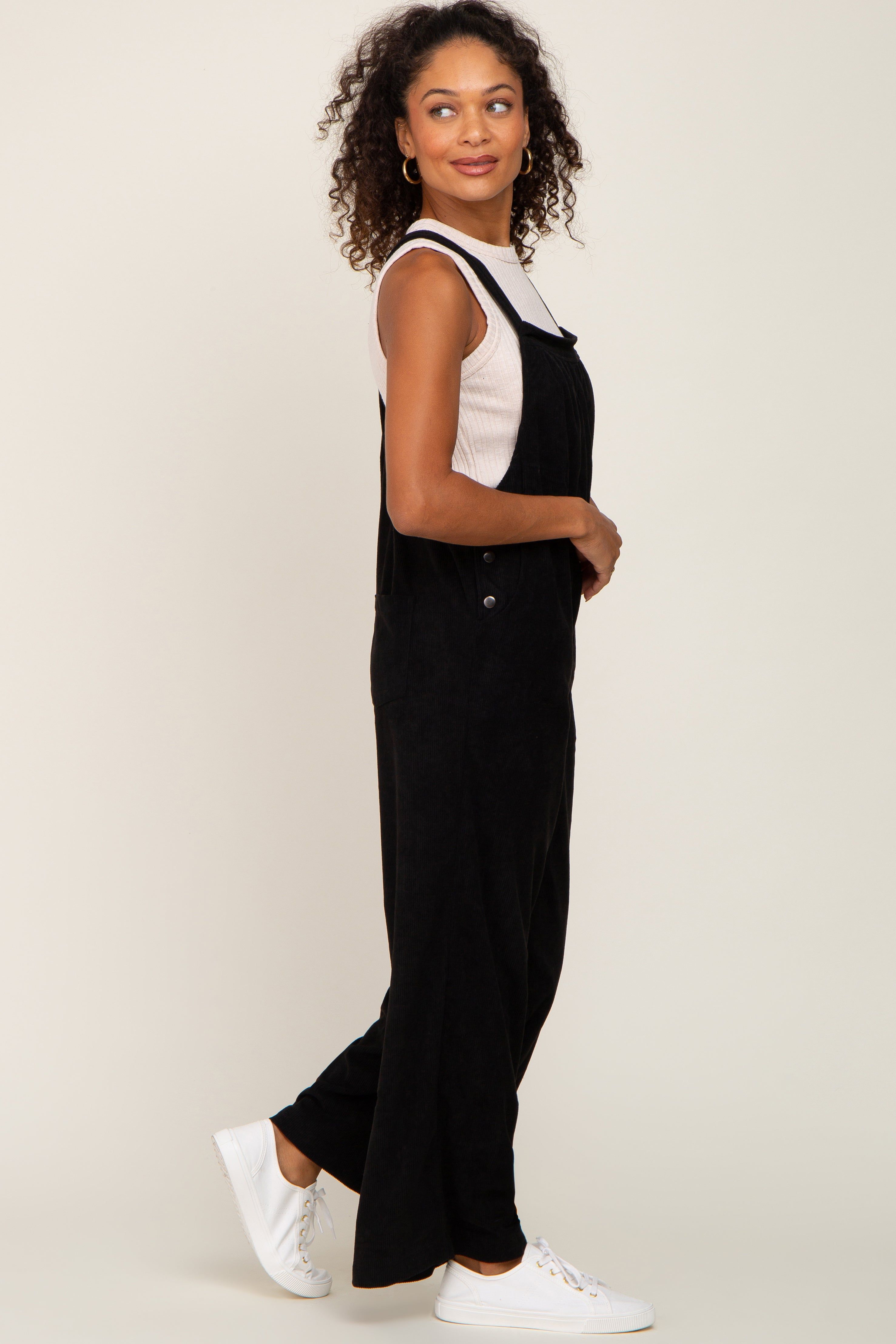 Black Corduroy Overalls sold by Pinkblush product image thumbnail 2