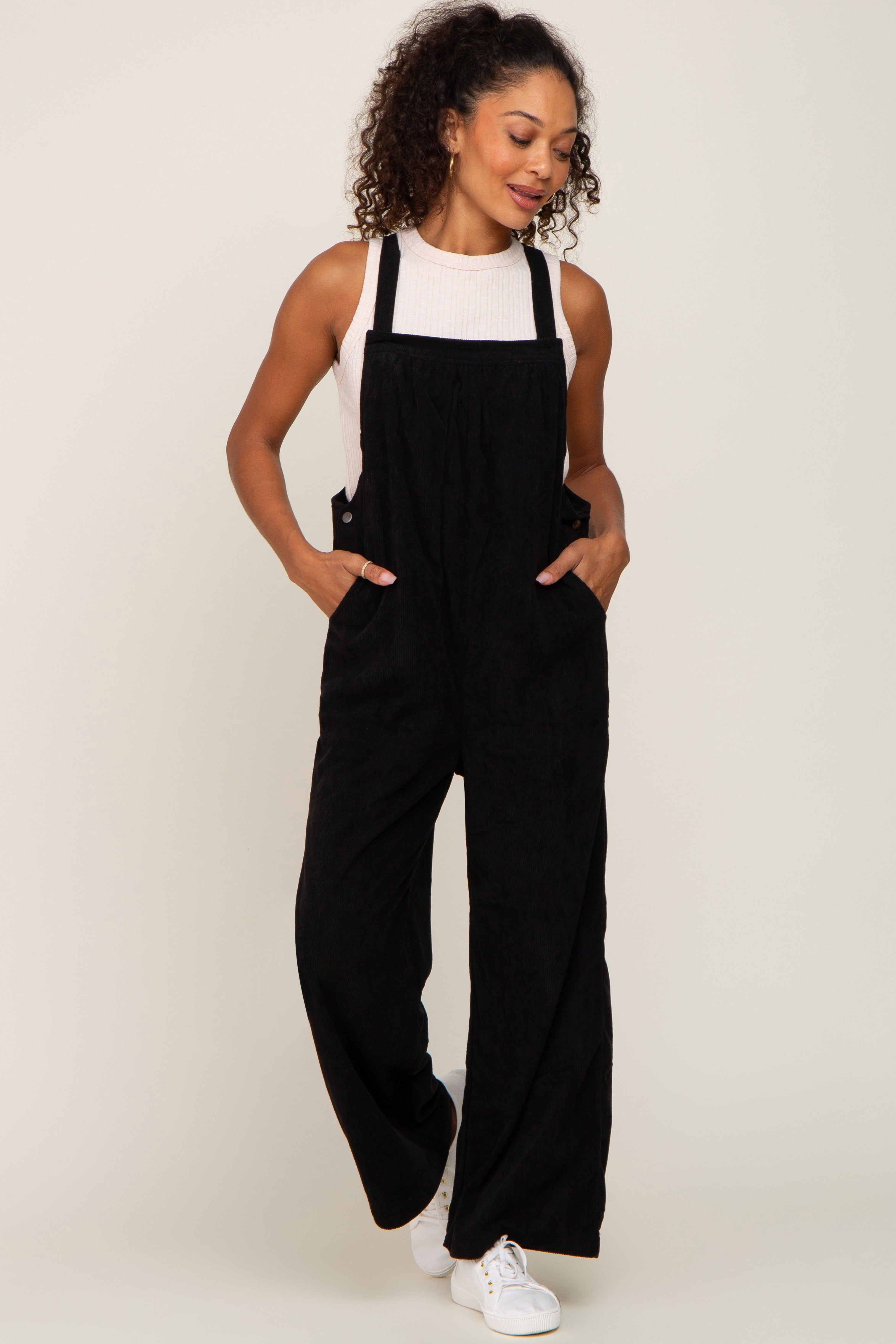 Black Corduroy Overalls sold by Pinkblush product image thumbnail 4