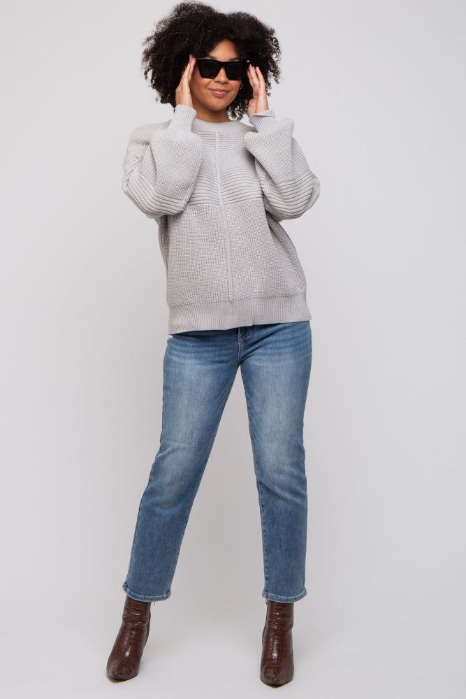 Heather Grey Ribbed Sweater sold by Pinkblush product image thumbnail 5