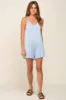 Light Blue Ribbed V-Neck Romper sold by Pinkblush