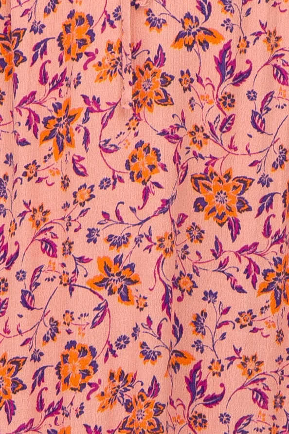 Pink Floral Smocked Maternity Midi Dress sold by Pinkblush product image thumbnail 4