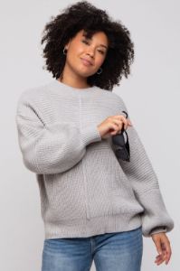 Heather Grey Ribbed Sweater sold by Pinkblush