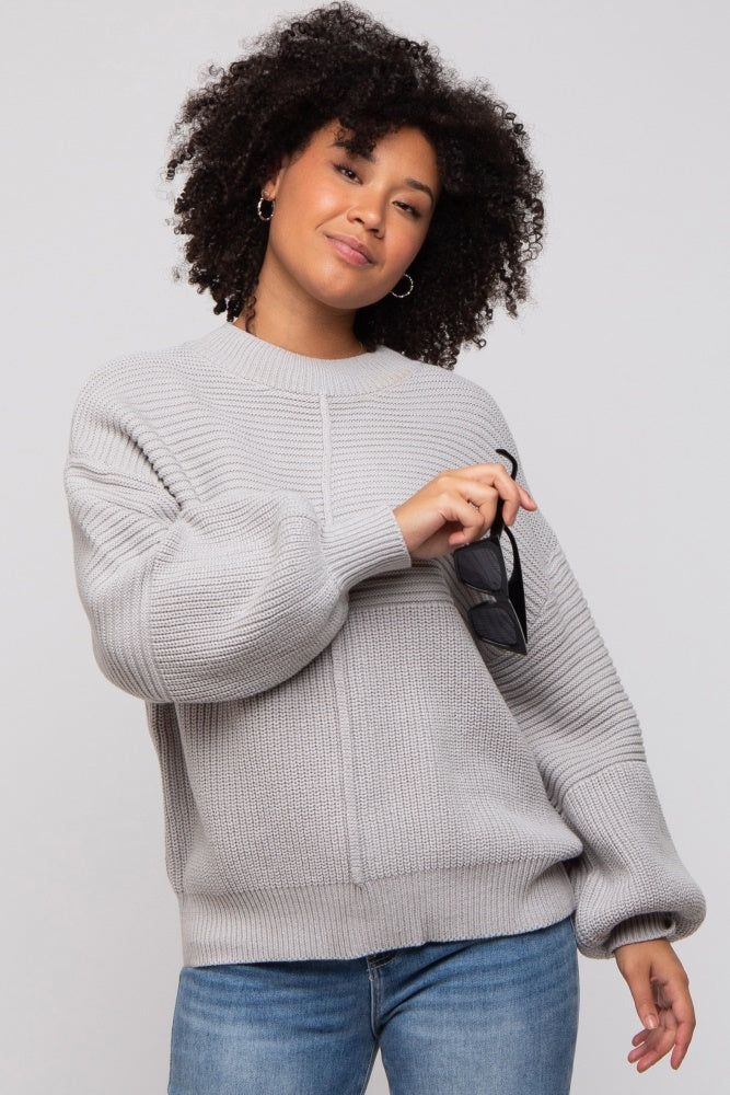 Heather Grey Ribbed Sweater sold by Pinkblush product image thumbnail 3