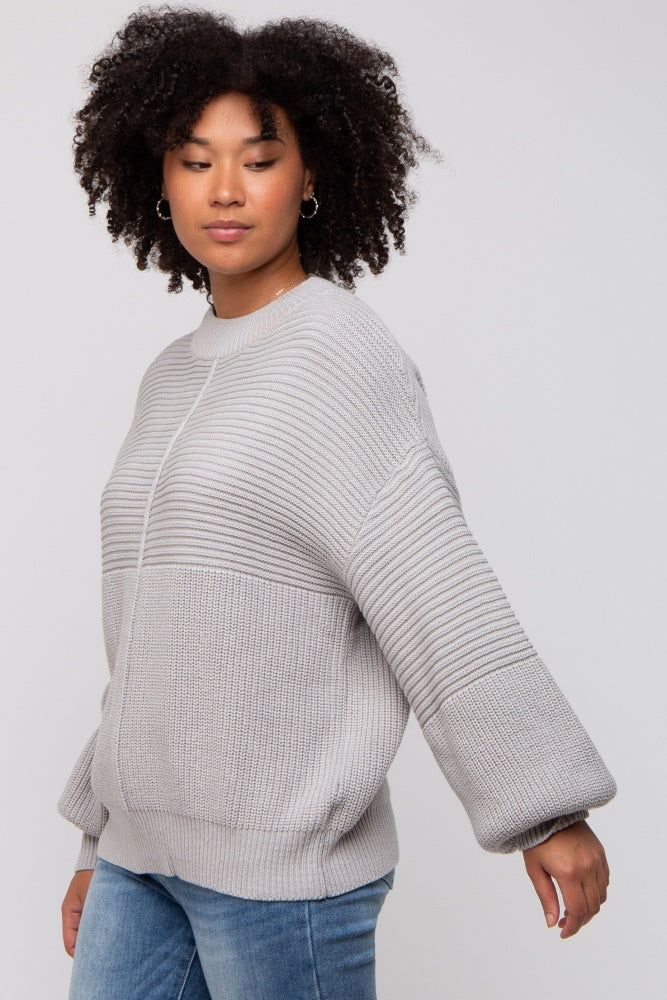 Heather Grey Ribbed Sweater sold by Pinkblush
