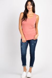 Pink Fitted Tank Top sold by Pinkblush