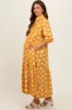 Yellow Floral 3/4 Sleeve Collared Maternity Maxi Dress sold by Pinkblush