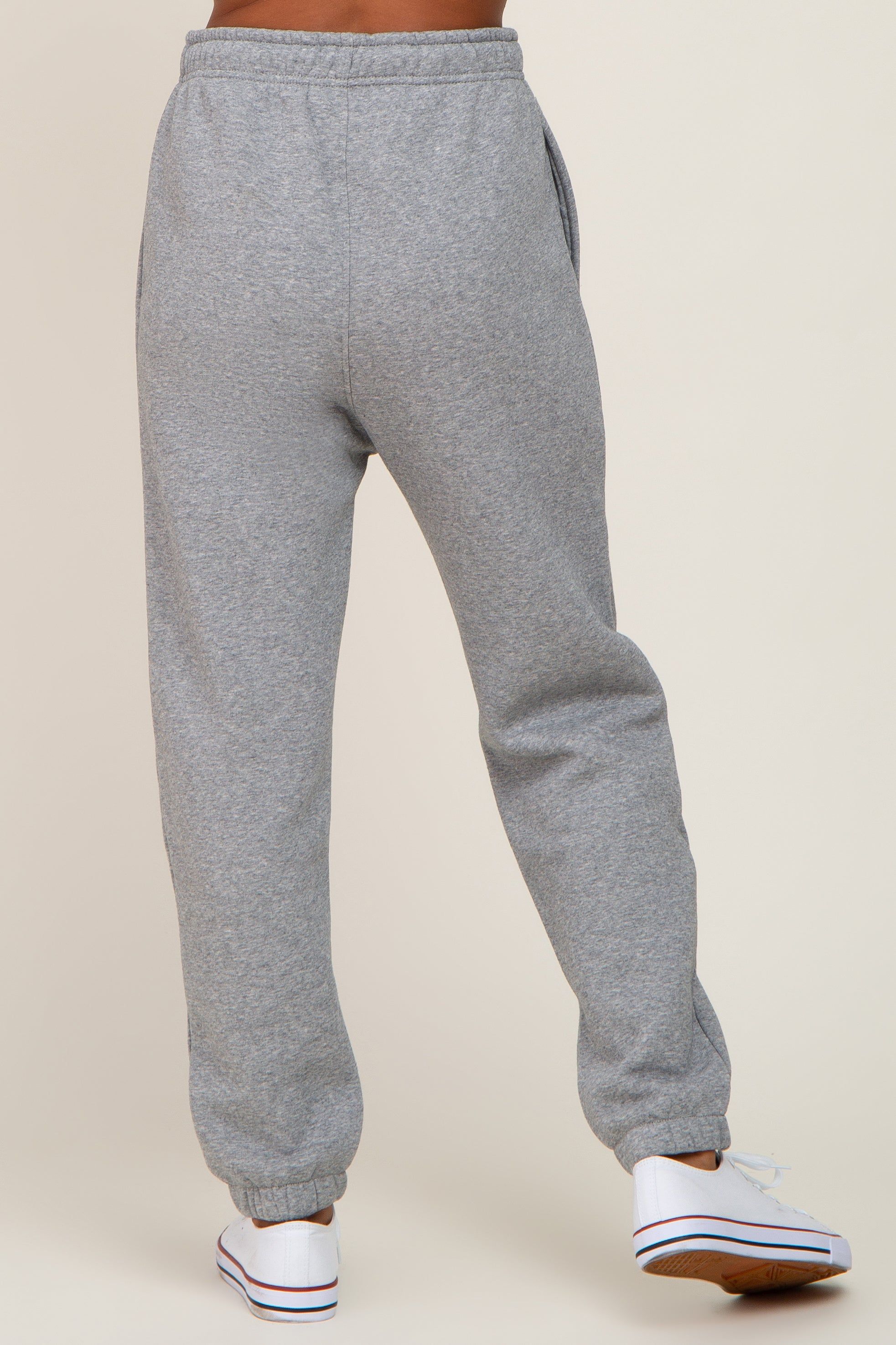 Heather Grey Basic Fleece Sweatpants sold by Pinkblush product image thumbnail 4