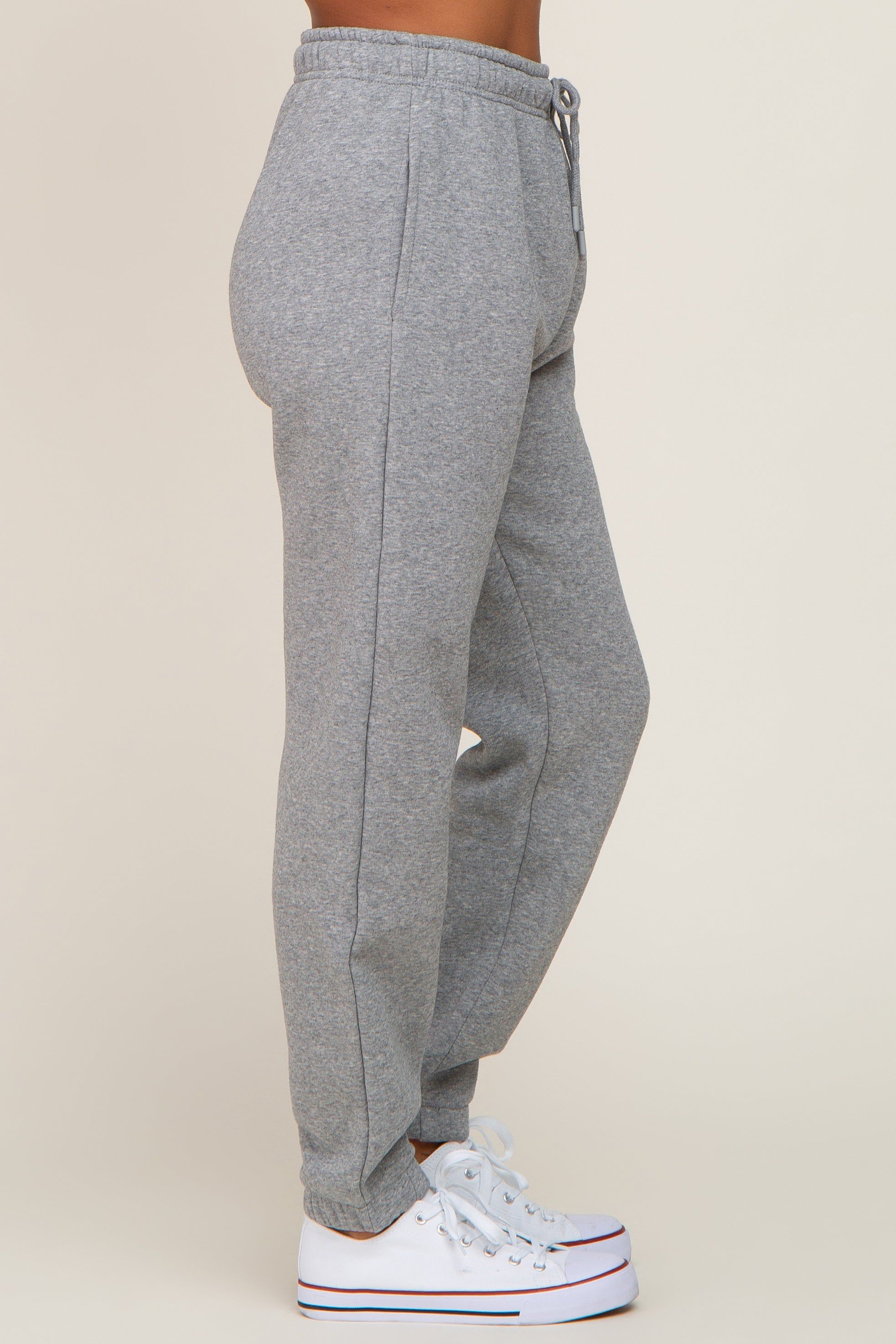 Heather Grey Basic Fleece Sweatpants sold by Pinkblush product image thumbnail 3