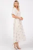 Pink Floral Textured Dot Smocked Sweetheart Neck Midi Dress sold by Pinkblush