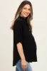 Black Linen Dolman Half Sleeve Button Down Maternity Top sold by Pinkblush