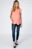 Peach Layered Wrap Front Maternity Nursing Top sold by Pinkblush