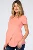 Peach Layered Wrap Front Maternity Nursing Top sold by Pinkblush