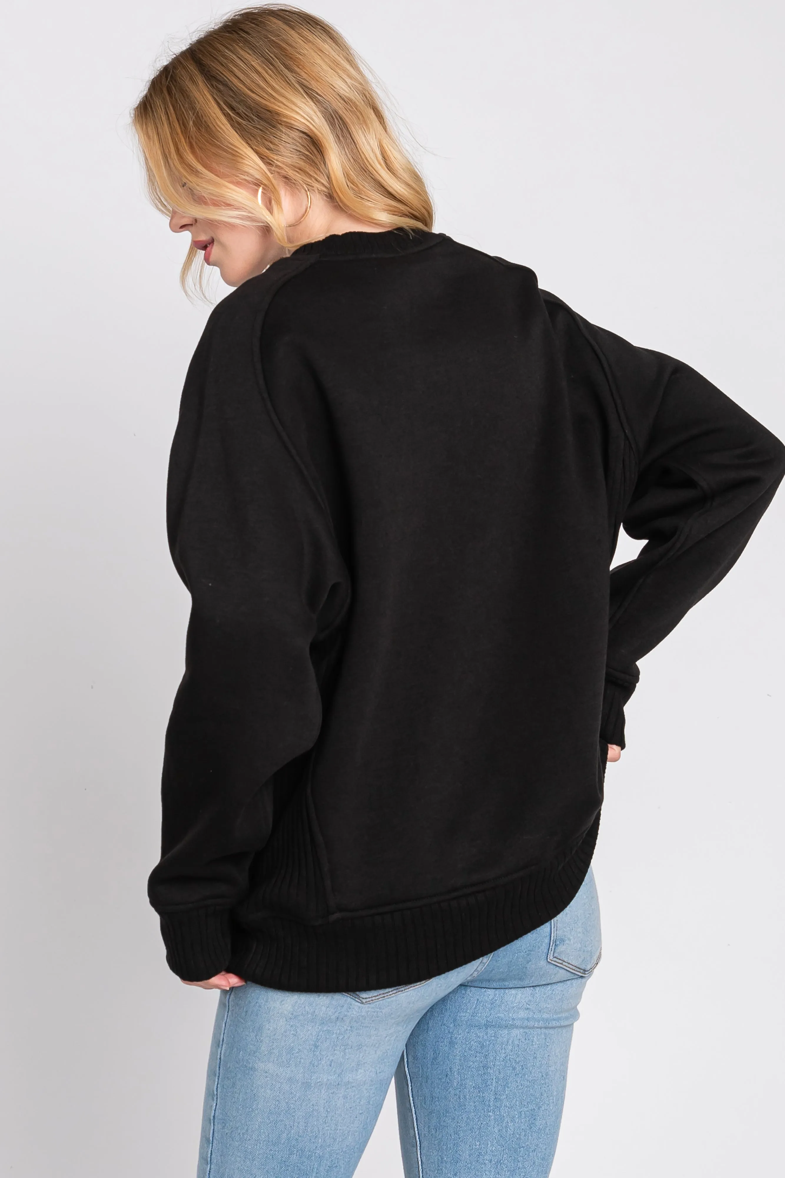 Black Pullover Terry Crewneck sold by Pinkblush product image thumbnail 3