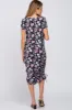 Black Floral Fitted Ruched Maternity Midi Dress sold by Pinkblush