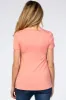 Peach Layered Wrap Front Maternity Nursing Top sold by Pinkblush