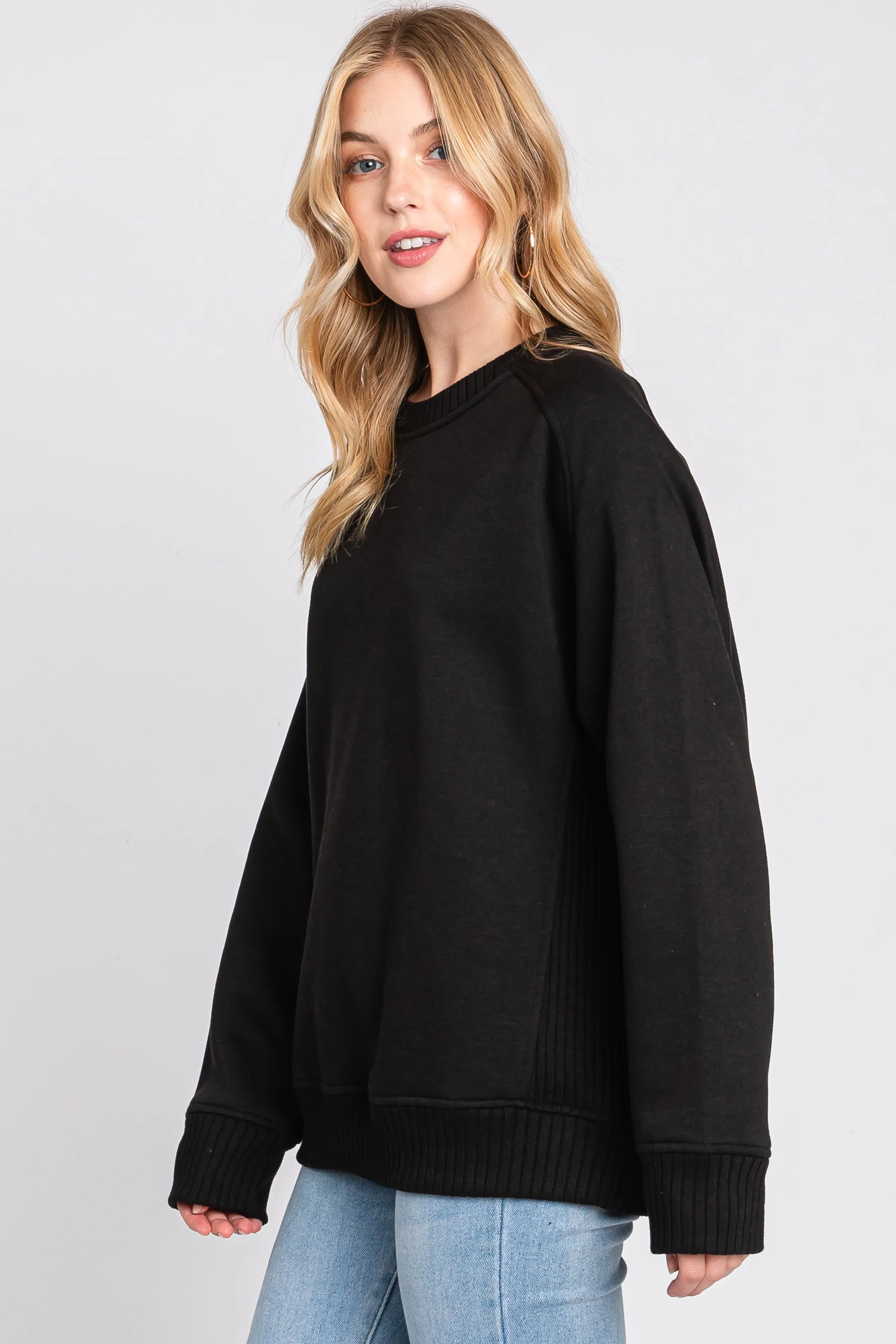 Black Pullover Terry Crewneck sold by Pinkblush product image thumbnail 2