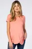 Peach Layered Wrap Front Maternity Nursing Top sold by Pinkblush