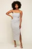 White Striped Sleeveless Fitted Maxi Dress sold by Pinkblush