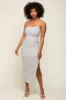 White Striped Sleeveless Fitted Maxi Dress sold by Pinkblush