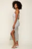 White Striped Sleeveless Fitted Maxi Dress sold by Pinkblush