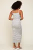 White Striped Sleeveless Fitted Maxi Dress sold by Pinkblush