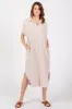 Cream Double Gauze Button Down Maxi Shirt Dress sold by Pinkblush