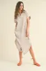 Cream Double Gauze Button Down Maxi Shirt Dress sold by Pinkblush