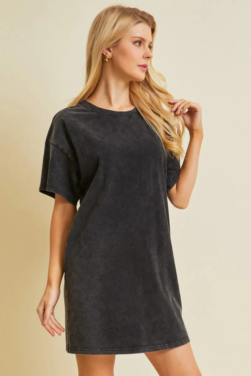 Black Short Sleeve Side Pocket Dress sold by Pinkblush product image thumbnail 2