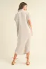 Cream Double Gauze Button Down Maxi Shirt Dress sold by Pinkblush