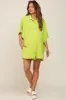 Lime Collared Front Button Maternity Romper sold by Pinkblush