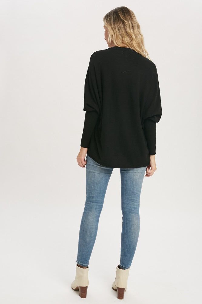 Black Knit Long Dolman Sleeve Top sold by Pinkblush product image thumbnail 3