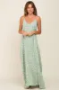 Light Olive Leaf Print Double V-Neck Maternity Maxi Dress sold by Pinkblush
