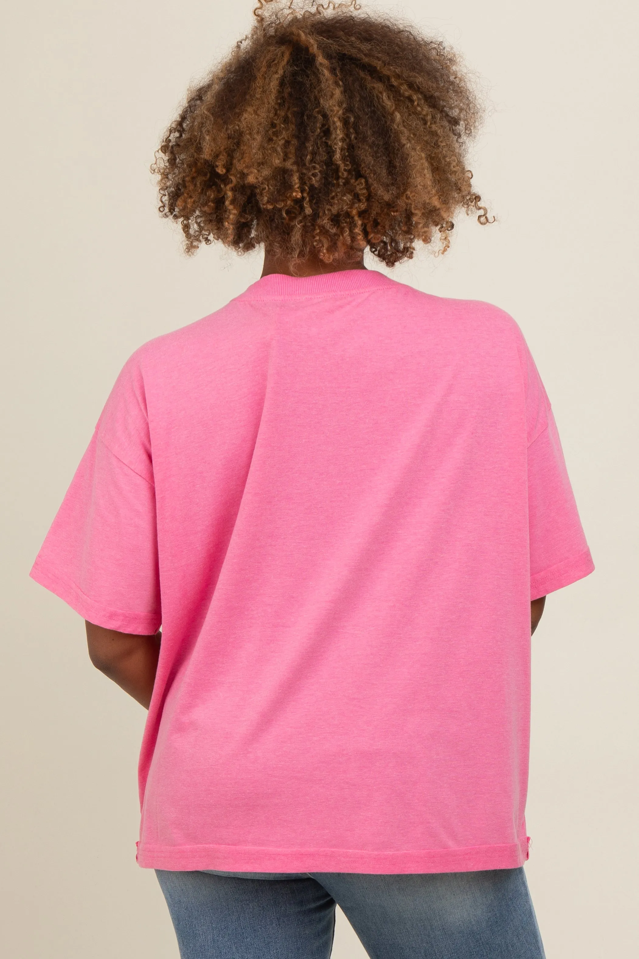 Fuchsia Vintage Wash Oversized Tee sold by Pinkblush product image thumbnail 3