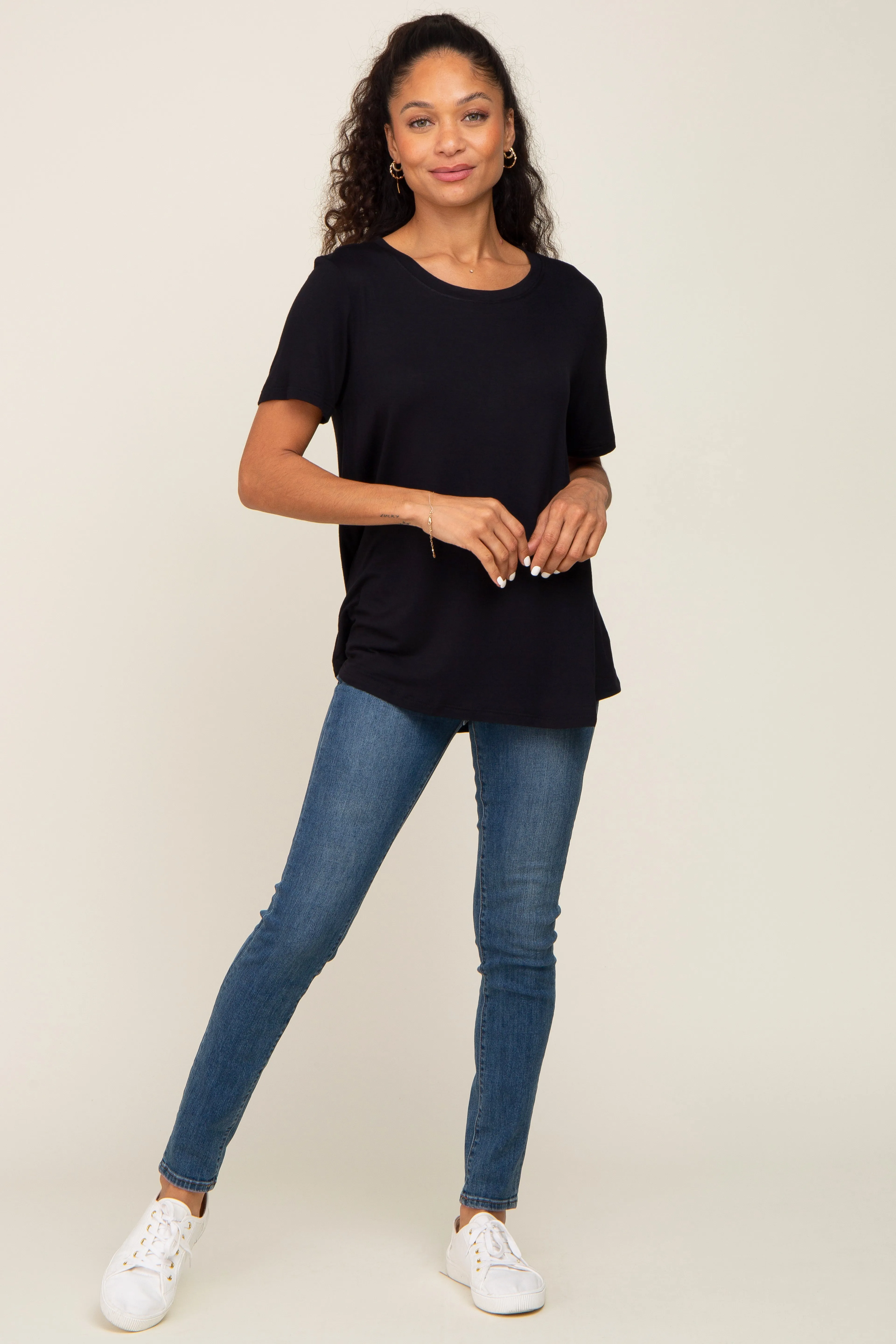 Black Basic Tee sold by Pinkblush product image thumbnail 4