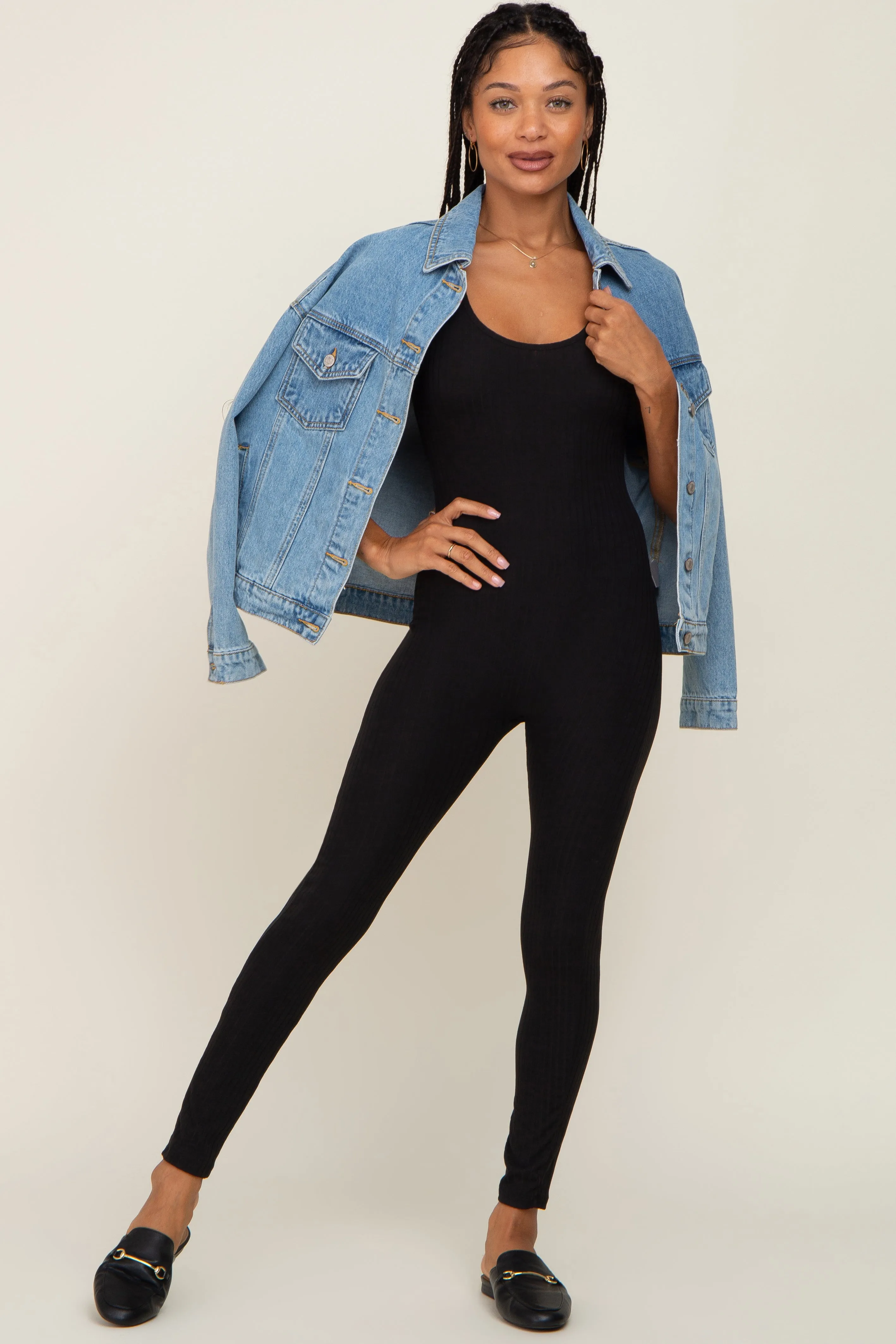 Black Ribbed Bodycon Jumpsuit sold by Pinkblush product image thumbnail 5