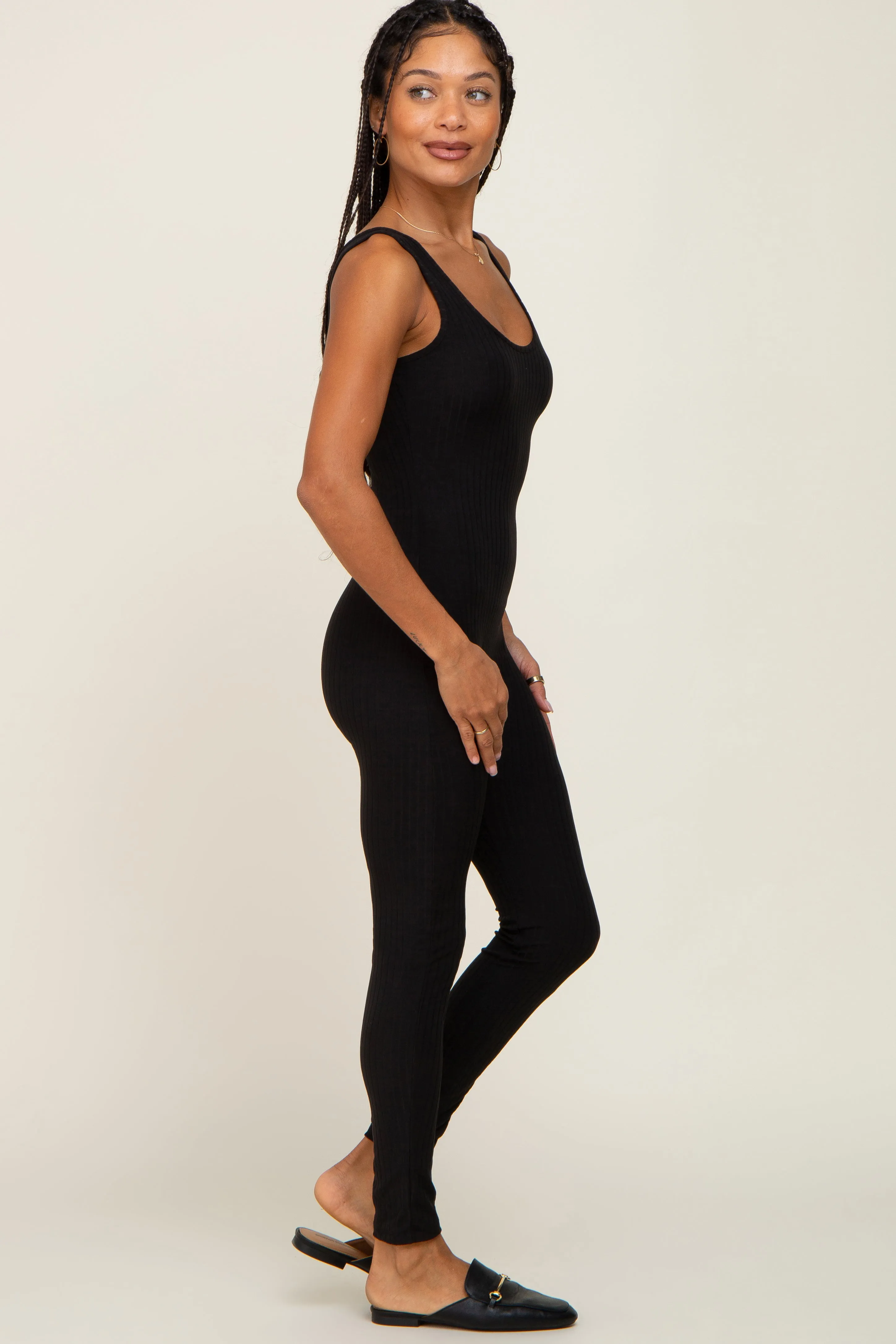 Black Ribbed Bodycon Jumpsuit sold by Pinkblush product image thumbnail 2