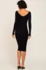 Black Knit Ribbed Midi Dress sold by Pinkblush