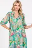 Emerald Paisley Print Tiered A-Line Midi Dress sold by Pinkblush
