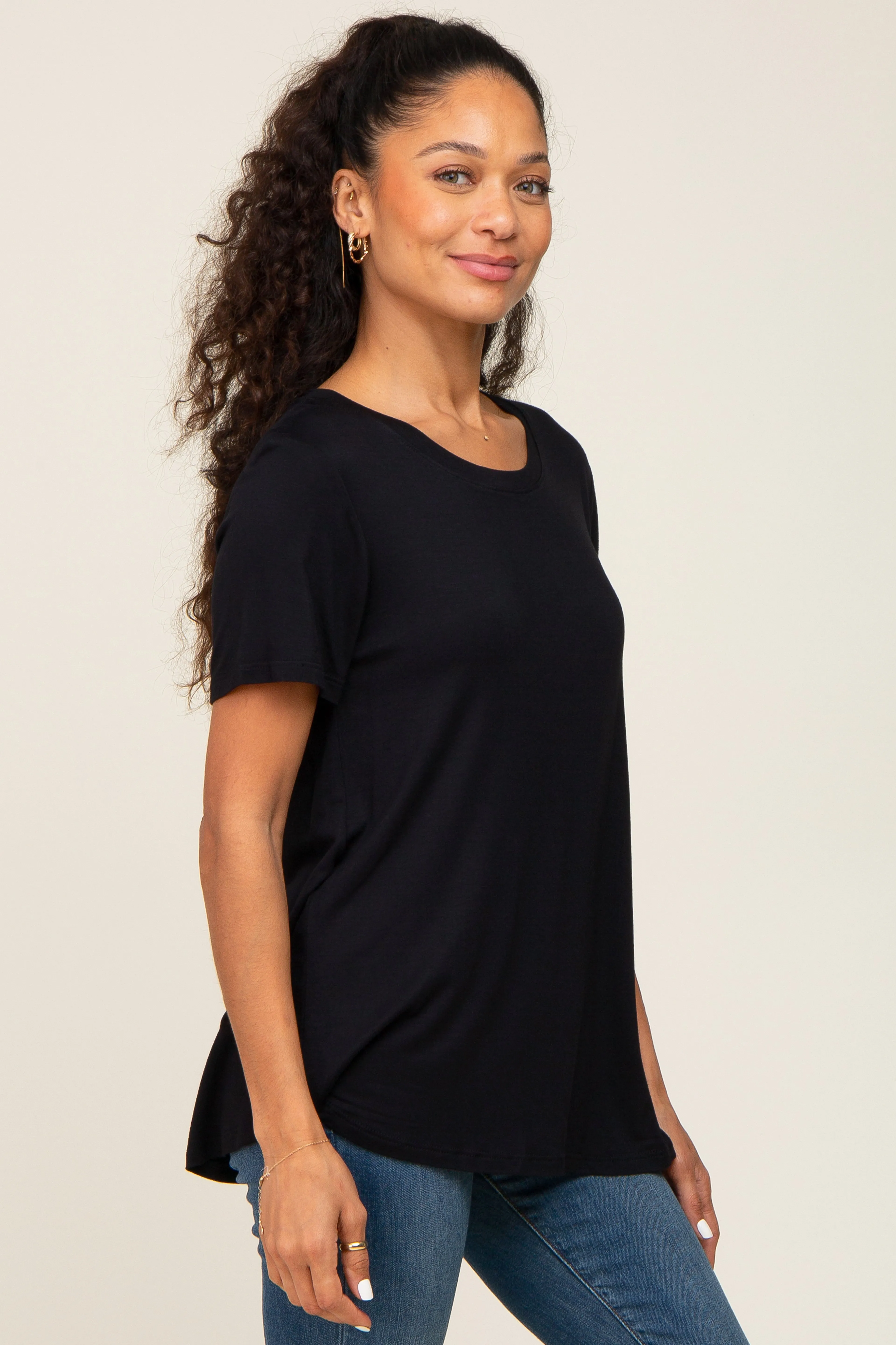 Black Basic Tee sold by Pinkblush product image thumbnail 2